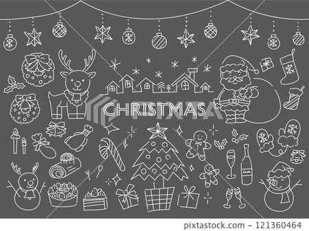 Hand-drawn illustration set of Christmas items Hand-drawn illustration set of Christmas items 121360464