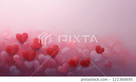 Cascading Effect of Glowing Red Hearts and Roses on Soft Pink Background Cascading Effect of Glowing Red Hearts and Roses on Soft Pink Background 121360695