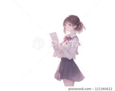 Female student holding a diploma 121360812