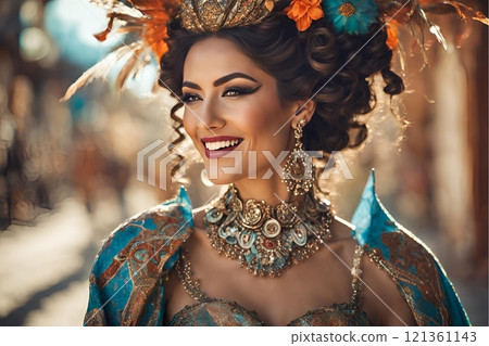 AI表達的2100種西方流行美女髮型和妝容（橫圖） 121361143