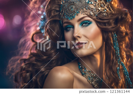 AI表達的2100種西方流行美女髮型和妝容（橫圖） 121361144