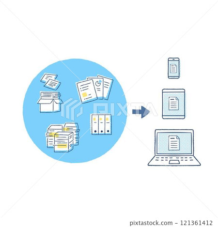 DX: Transition from paper to digital data 121361412