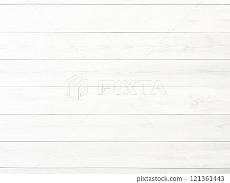 Background image of white boards with wood grain arranged horizontally 121361443