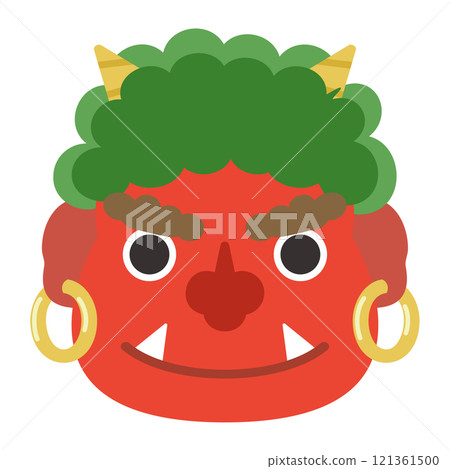 Illustration material of red demons from fairy tales and Setsubun 121361500