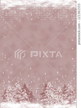 雪景框(棕色垂直) 雪景框(棕色垂直) 121361553