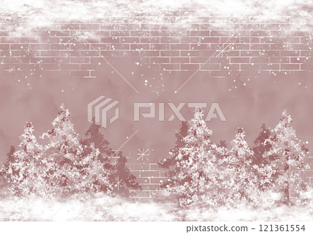 雪景框（棕色） 121361554