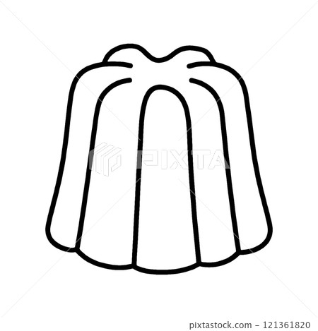 A simple hand-drawn line drawing illustration of the traditional French confectionery Canelé de Bordeaux, cut out on a transparent background A simple hand-drawn line drawing illustration of the traditional French confectionery Canelé de Bordeaux, cut out on a transparent background 121361820