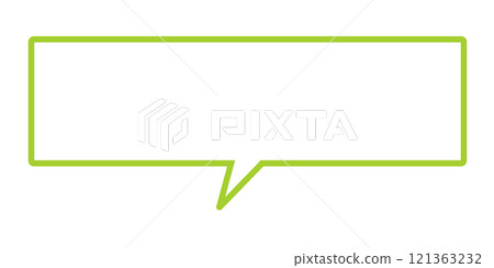 Simple horizontal speech bubble 5 (yellow-green, line drawing only) Simple horizontal speech bubble 5 (yellow-green, line drawing only) 121363232