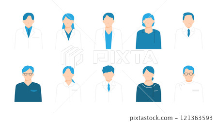 在醫療機構工作的人的圖標集 121363593