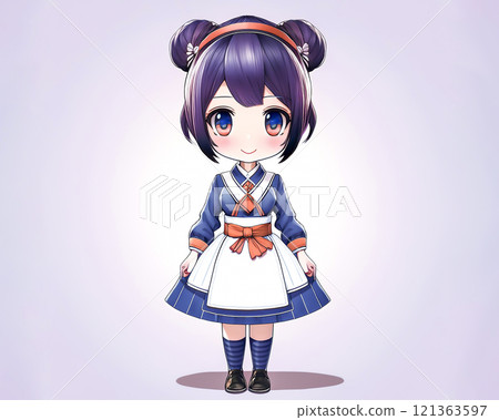 Chibi character maid girl image material Chibi character maid girl image material 121363597