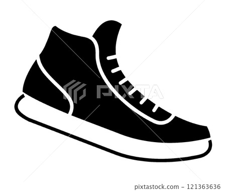 運動鞋的黑色剪影插圖,透明背景的切口 運動鞋的黑色剪影插圖,透明背景的切口 121363636