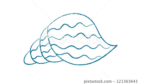 Chalk seashell doodle. Crayon shell illustration. Marine life in the ocean, underwater aquatic scene, unique texture. Ideal for summer projects and aquatic graphic design. Chalk seashell doodle. Crayon shell illustration. Marine life in the ocean, underwater aquatic scene, unique texture. Ideal for summer projects and aquatic graphic design. 121363643