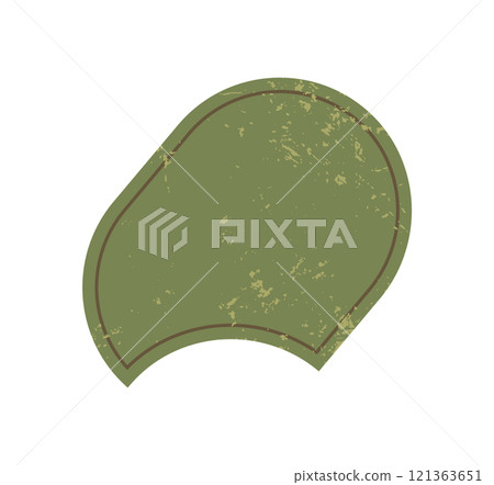 Brutalist abstract shape sticker. Unique figure with grunge texture. Modern icon, bold element, flat pattern, ideal for contemporary design projects. Perfect for creative applications and artistic 121363651