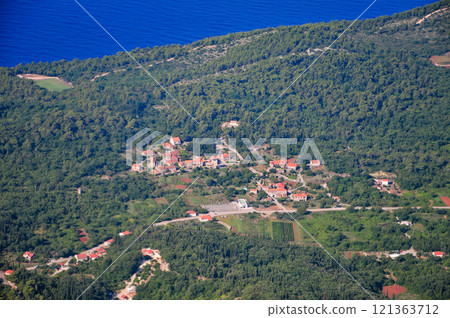 Beautiful scenery around Dubrovnik, Croatia seen from an airplane Beautiful scenery around Dubrovnik, Croatia seen from an airplane 121363712