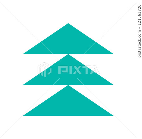Bold minimalist triangle icon. Abstract shape element with modern form. This flat symbol reflects brutalism and y2k styles, ideal for contemporary graphic projects. 121363726