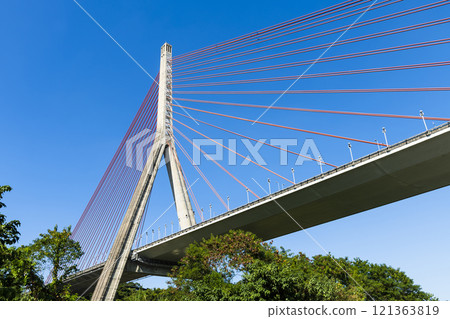 The spectacular cable-stayed bridge at National Freeway 3 Kaohsiung section, Taiwan. 121363819
