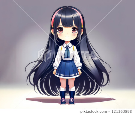 穿著制服的女孩赤壁人物形像素材 121363898