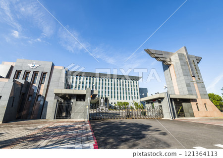 Building view of the Air Force Command Headquarters, MND in Taipei, Taiwan. It's affiliated with the Ministry of National Defense of the Republic of China. 121364113
