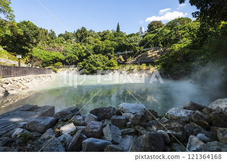 Beautiful view of Thermal Valley in Beitou, Taipei, Taiwan, Located beside Beitou Hot Spring Park. Thermal Valley in Beitou, Taipei, Taiwan. 121364168