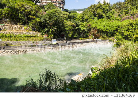 Beautiful view of Thermal Valley in Beitou, Taipei, Taiwan, Located beside Beitou Hot Spring Park. Thermal Valley in Beitou, Taipei, Taiwan. 121364169