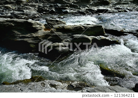 The rapids of a small waterfall at the southern end of the Nagatoro Rock Beds 121364211
