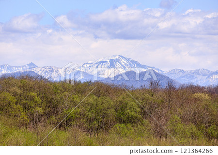 北海道平取鎮早春的堀尻山【4月】 北海道平取鎮早春的堀尻山【4月】 121364266
