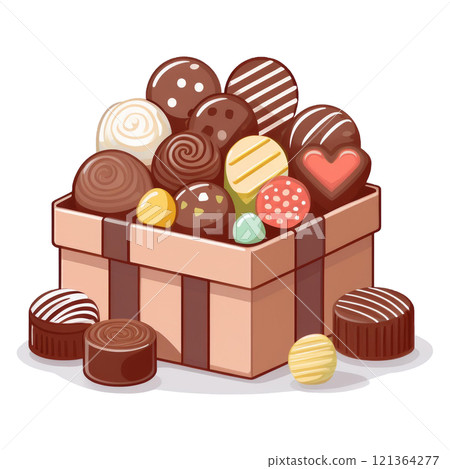 Valentine's Day chocolate assortment gift illustration 1 / flyer and poster material 121364277