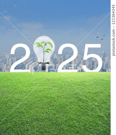 Happy new year 2025 ecological cover concept 121364345