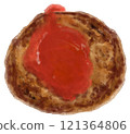 Hamburger painted in watercolor 121364806