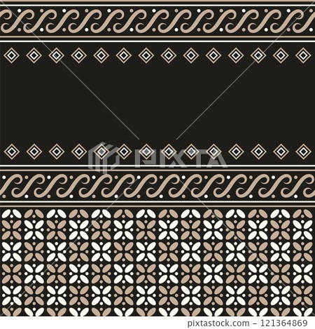 Javanese batik cloth texture vector element  design template 121364869