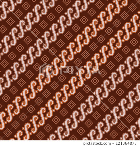 Javanese batik cloth texture vector element  design template 121364875