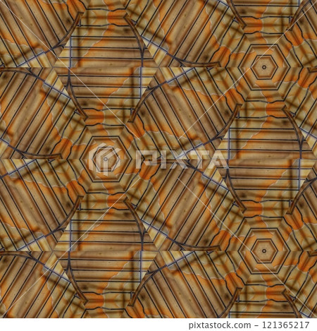 Luxury tiles design with mixed Spanish, Italian, Portuguese, Mexican, arabesque motifs. Innovation of Modern porcelain and ceramic flooring pattern design for unique interior and exterior decoration 121365217