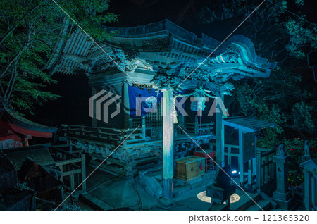 The illuminated Myobusha Shrine at Yutoku Inari Shrine 121365320