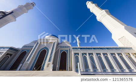 Kazakhstan Astana, Central Asia's largest mosque [Grand Mosque] exterior / Astana, KZ 121365576
