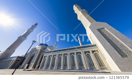 Kazakhstan Astana, Central Asia's largest mosque [Grand Mosque] exterior / Astana, KZ 121365579