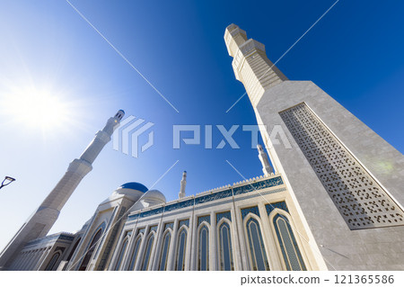 Kazakhstan Astana, Central Asia's largest mosque [Grand Mosque] exterior / Astana, KZ 121365586