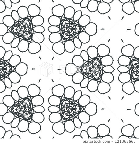 Abstract coloring page for coloring book, mandala making, color fill up practice etc 121365663