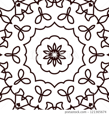 Abstract coloring page for coloring book, mandala making, color fill up practice etc 121365674
