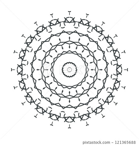Abstract coloring page for coloring book, mandala making, color fill up practice etc 121365688