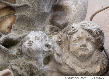Angels, statue on the house facade in Graz, Styria, Austria Angels, statue on the house facade in Graz, Styria, Austria 121366276