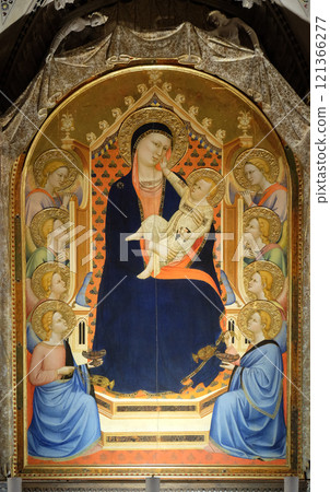 Madonna Child by Bernardo Daddi, altarpiece in Orsanmichele Church in Florence, Tuscany, Italy Madonna Child by Bernardo Daddi, altarpiece in Orsanmichele Church in Florence, Tuscany, Italy 121366277
