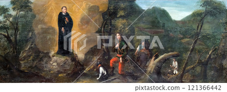 Count Erdody with saint Leonard, altarpiece in the church of Saint Leonard of Noblac in Kotari, Croatia 121366442
