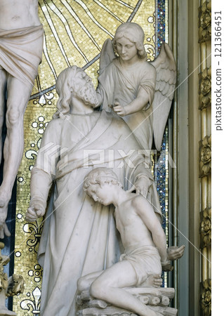 Abraham Sacrificing Isaac, altar of the Holy Cross in Zagreb cathedral Abraham Sacrificing Isaac, altar of the Holy Cross in Zagreb cathedral 121366451