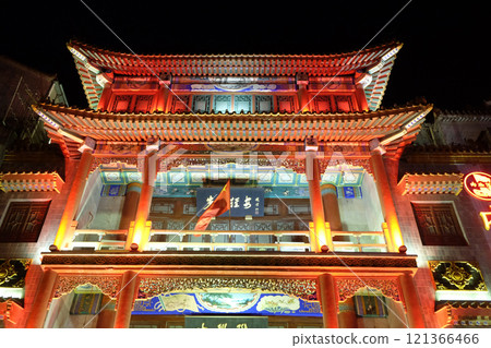Traditional Chinese building on the Qianmen street, a famous old shopping street over hundreds years in Beijing, China Traditional Chinese building on the Qianmen street, a famous old shopping street over hundreds years in Beijing, China 121366466
