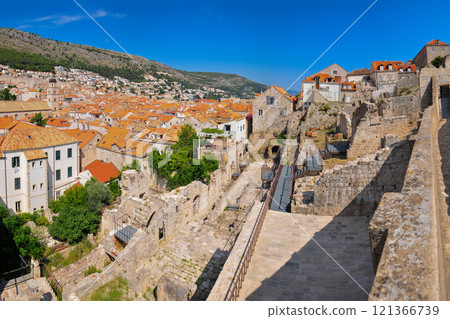 Beautiful view of Dubrovnik from the city walls Beautiful view of Dubrovnik from the city walls 121366739