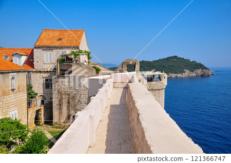 Beautiful view of Dubrovnik from the city walls Beautiful view of Dubrovnik from the city walls 121366747