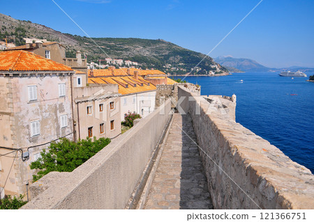 Beautiful view of Dubrovnik from the city walls Beautiful view of Dubrovnik from the city walls 121366751