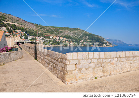 Beautiful view of Dubrovnik from the city walls Beautiful view of Dubrovnik from the city walls 121366754