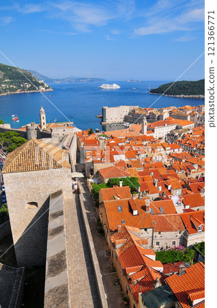 Beautiful view of Dubrovnik from the city walls Beautiful view of Dubrovnik from the city walls 121366771