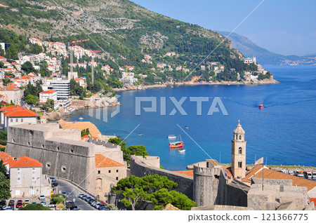 Beautiful view of Dubrovnik from the city walls Beautiful view of Dubrovnik from the city walls 121366775